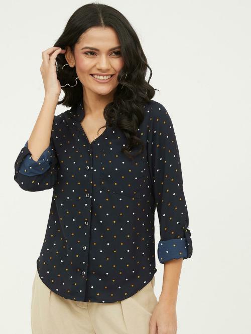 Harpa Women Navy Printed Top
