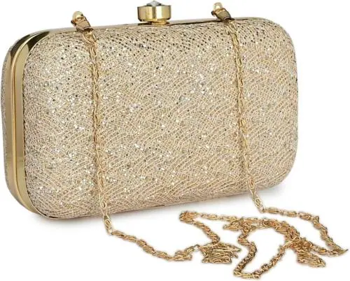 Rapid Costore Fabric Gold Clutch