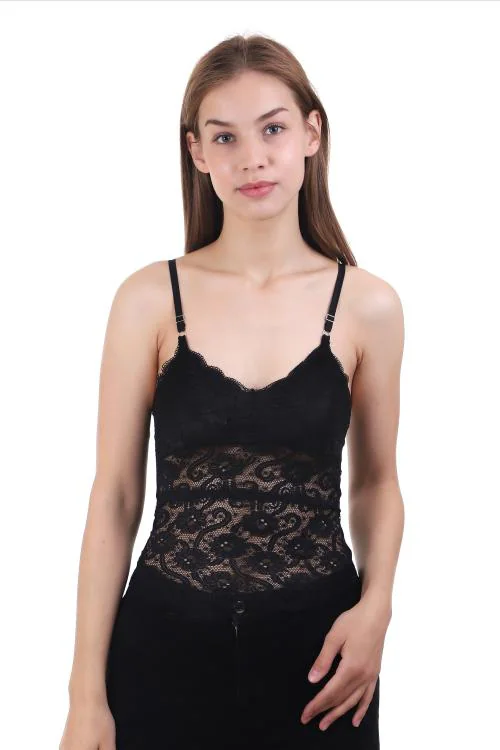 VS Beauti Women's Floral Lace Lightly Padded Flexi Breathe Full Coverage Non Wired Bralette Bra