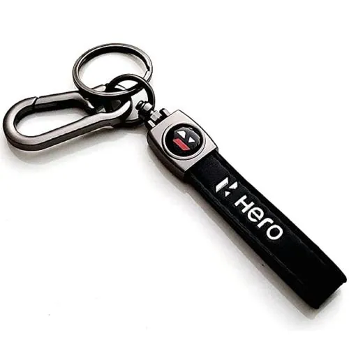 MorningVale Hard Metal Black Keychain for Car Bike Home Keys for HERO Bike Men and Women , Black