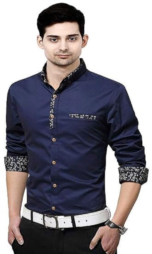 UD FABRIC Men's Cotton Casual Fancy Shirt for Men Full Sleeves(Size L)