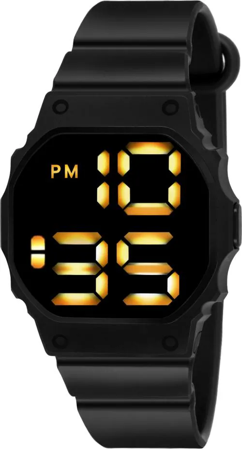 YOUTH CLUB Black Dial Black Strap Digital Watch for Men and Women (HEXA-BLACK)