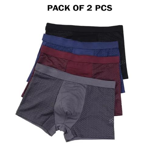 LAK 18 Men's Dots Printed Pouch Briefs Boxer Underwear Breathable Casual Style Solid Shorts with Ultrasoft Waistband, Multicolor (PACK OF 2) (L)