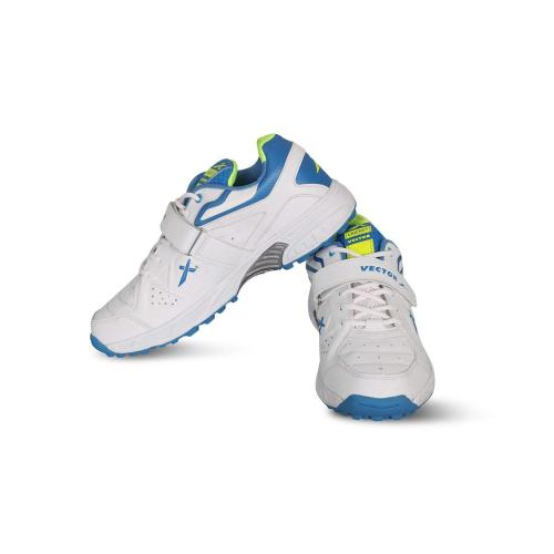 Vector X CKT-200 Cricket Shoes for Men's (White-Blue-Green)