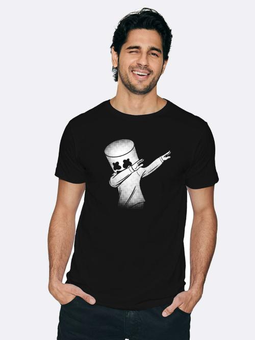 Bewakoof Men Dab Marshmello Printed Half Sleeve Round Neck T-Shirt