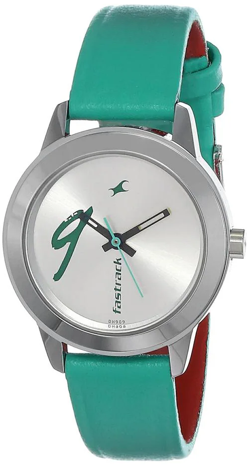Fastrack Analog Dial White Band Green Tropical Waters Watch-Np68008Sl06 For Womens
