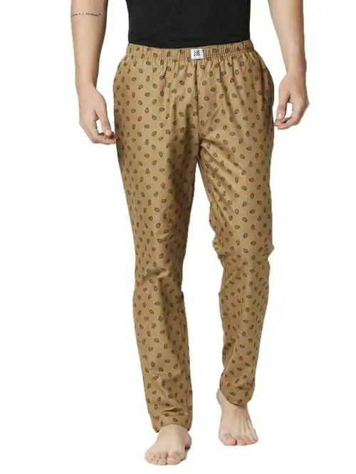 Manaca Men Beige Printed Cotton Pyjamas