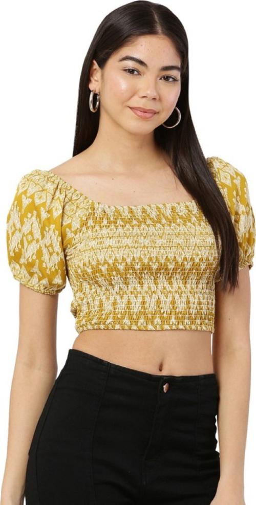 VAMORRIS Women's Smoke Work American Crepe Crop Top