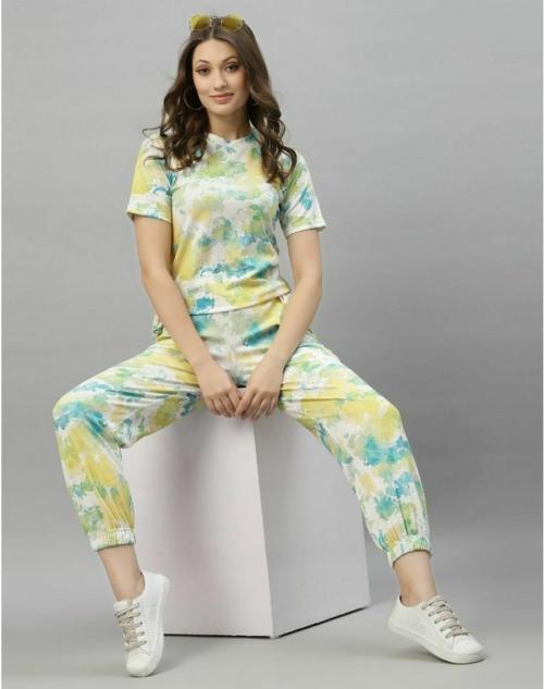 Mevika Green And Blue Tie And Dye Co-Ords Set