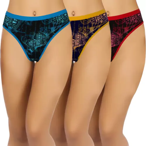 BOLLAR Pack of 3 Women Bikini Multicolor Panty-Size-XXL