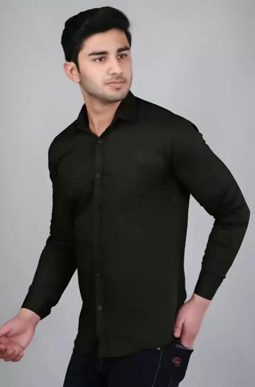 CESTRUM Men Slim Fit Solid Casual Shirt Dark Green