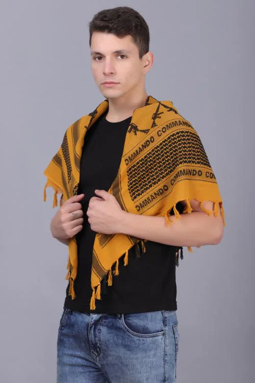 AXOLOTL Pure Cotton Afghani Shemagh Commando Scarf (101x101 cm) Brown