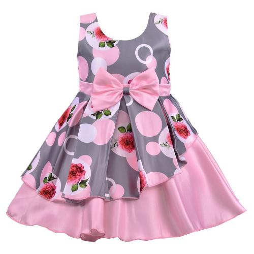 Netra Creation Silk Blend Kid's Girls Mini/Short Wedding/Party Sleeveless Dress (Pink_5 - 6 Years)