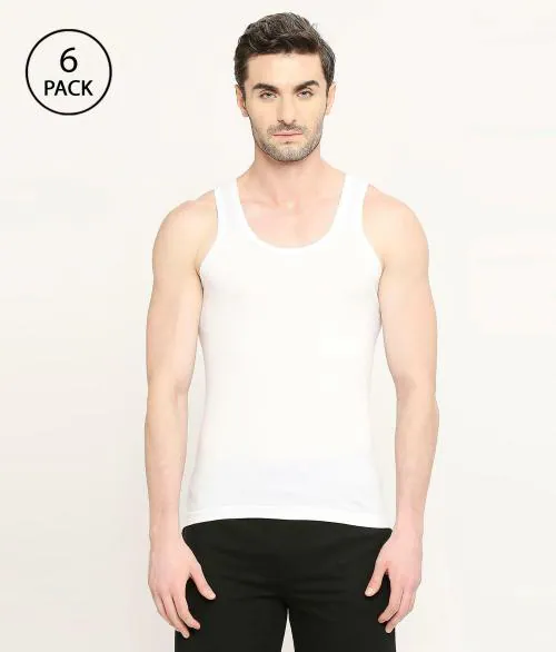 VIP Fresh Men's Lime Fragrant Pure Cotton Vest | Skin Friendly Odour Buster Technology | Pack of 6