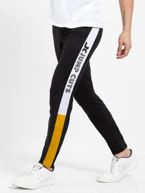 Jump Cuts Trackpant/Mens trackpant/Mens pant/trackpant/Men's Printed Black Cotton Trackpants