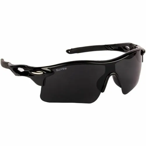 NuVew UV Protected Sports Unisex Sunglasses - (Black Lens | Black Frame)