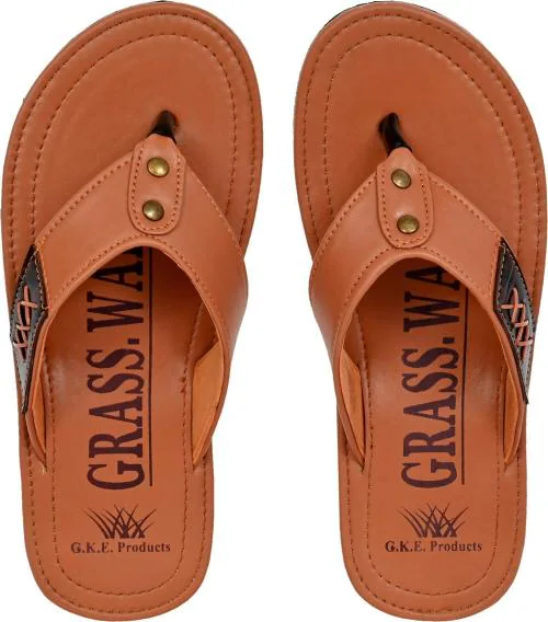 GRASS WALK Premium Flip Flop For Mens (Tan)