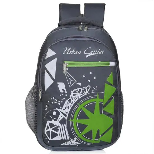 Urban Carrier Grey Polyester Laptop Backpack, 25 L|Laptop Bag|College Backpack|School Bag