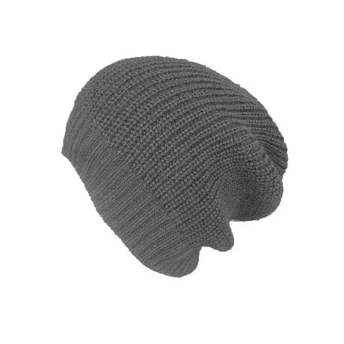 Gajraj Unisex Black Woolen Slouchy Beanie Hat