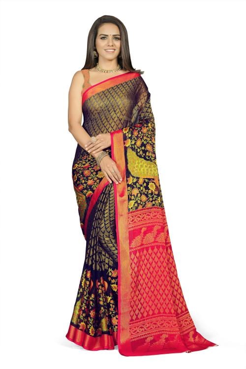 Manibhadra Creation Chiffon Brasso Printed Saree