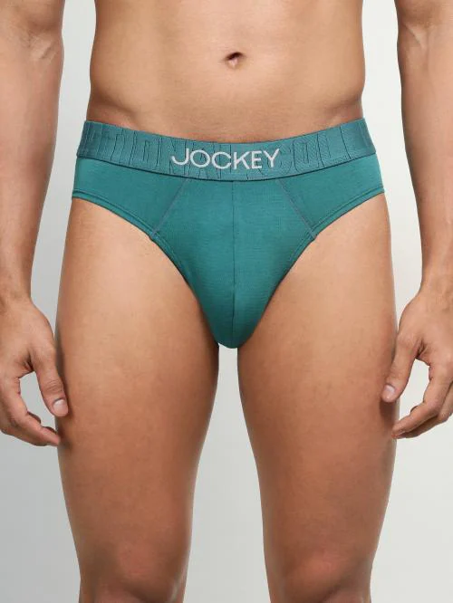 Jockey IC31 Men's Blue Coral Solid Cotton Briefs