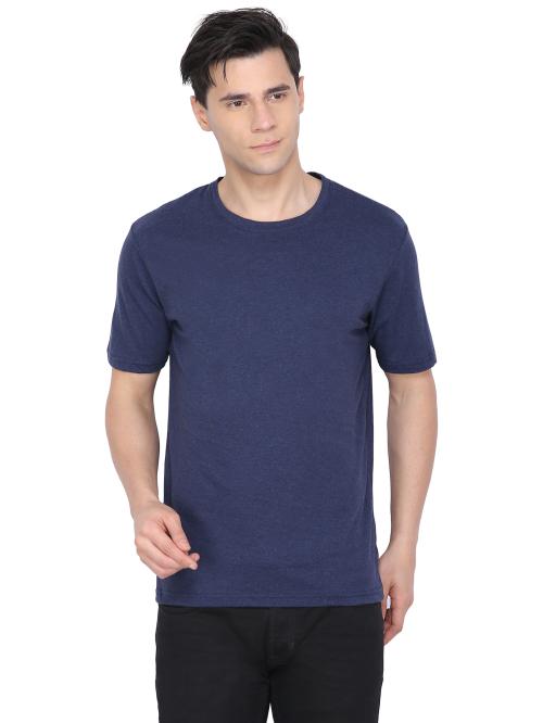 Buy Nimble Men Navy Blue Round Neck T-shirt Online at Best Prices in ...