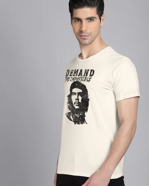 Young Men Che Guevara Printed White Tshirt