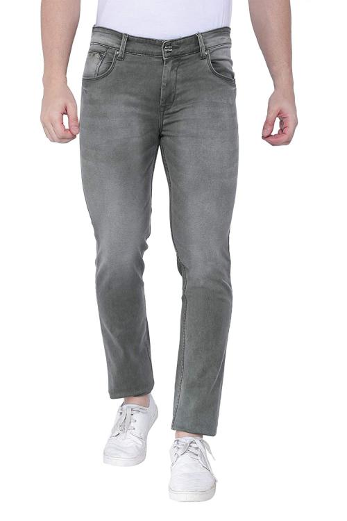 Buy FLAGS Mens Olive Cotton Slim Fit Stretch Jeans Online at Best