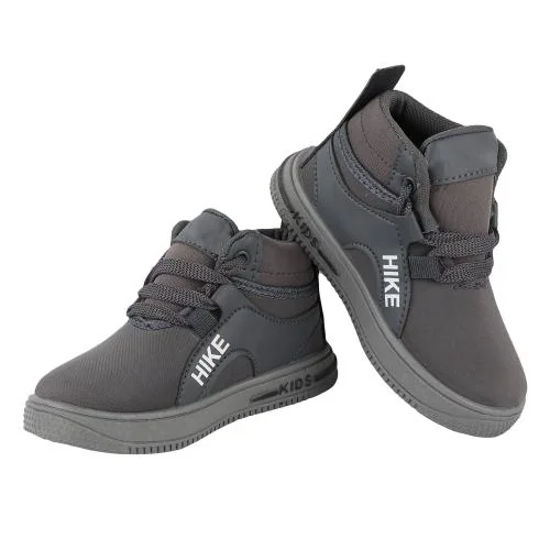 LEVOT Lace Casual Boots: Stylish Comfort for Boys & Girls ( 20-24 Months ) Grey