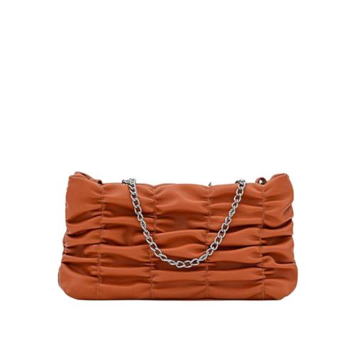 Miraggio Womens Rust Faux Leather Crossbody Handbag