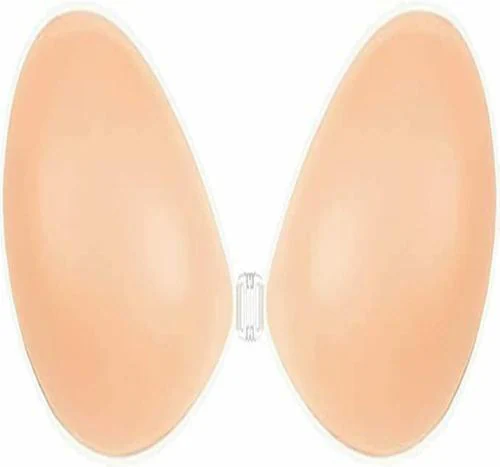 Geonix Women Adhesive Bra Reusable Strapless Self Silicone Push-Up Invisible Sticky Bras for Backless And Off Shoulder Dress-(Beige)