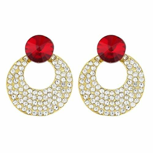 One Stop Fashion Bali Earring Set Red and Gold for Girls and Women