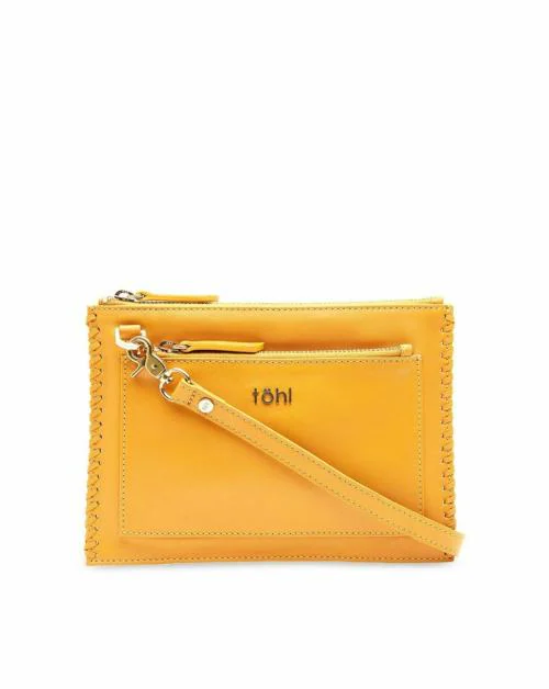 Buy tohl Mustard Yellow Leather Sling Bag Small Online at Best Prices