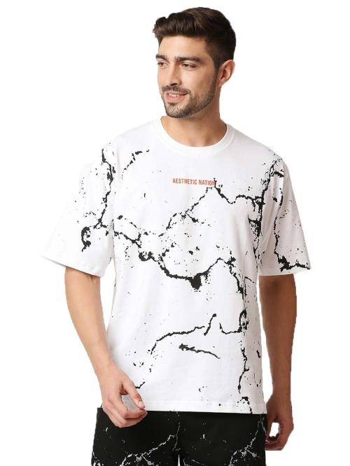 Aesthetic Nation Men White Cotton T-Shirt (2Xl)
