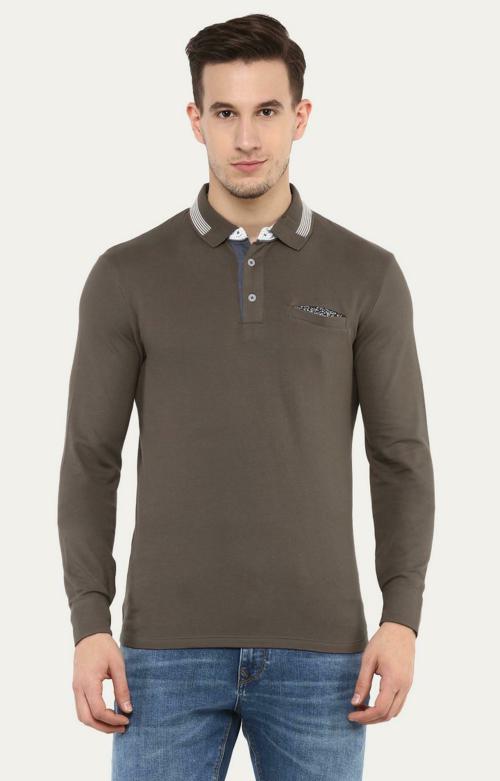 Celio Brown Regular Fit Polo T-shirt