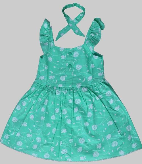 TimsiMisha - Baby Girl - Cotton Frock - Light Green Color - 2-3 Year