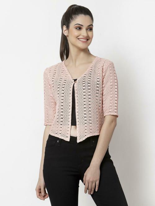Style Quotient Women Nude Self Design Shrug