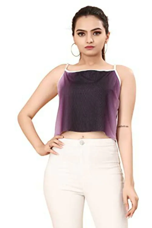 squirrel boutique Women Purple Ombre Lycra Blend T-shirt (XXL)