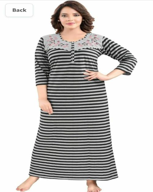 UT COLLECTION Woolen Night Suit Night Dress, Women 100% Satin Nightwear for Women, Girl, Ladies, Night Gown for Women(Black)