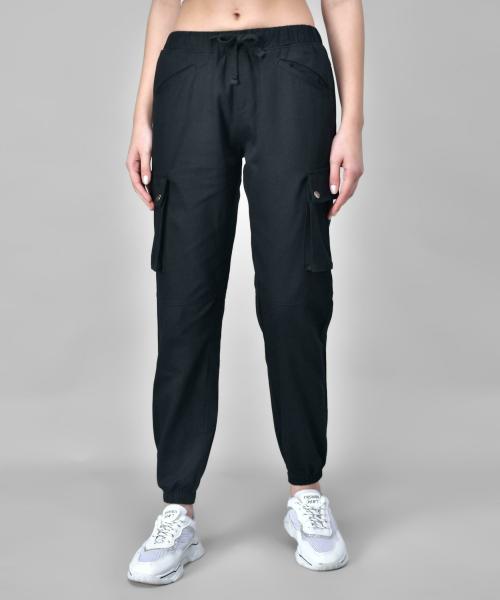 Q-Rious Women Black Solid Single Jogger Pants