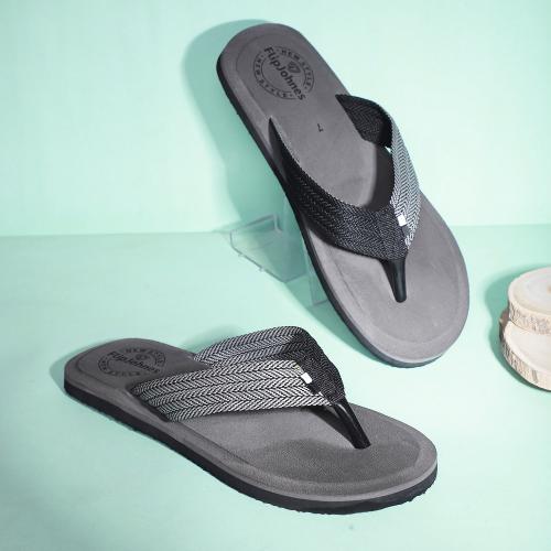 FLIPJONES Men casual slipper (Fab-02-Gry/Blk)