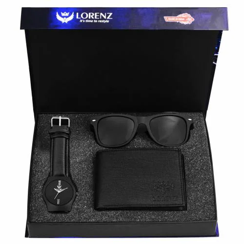 Lorenz Combo of Sunglasses, Watch & Wallet Combo Box for Men | Combo Box for Boys