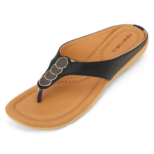 Footsoul Lexus Women'S Slipper (Black) (FSL-440-9)