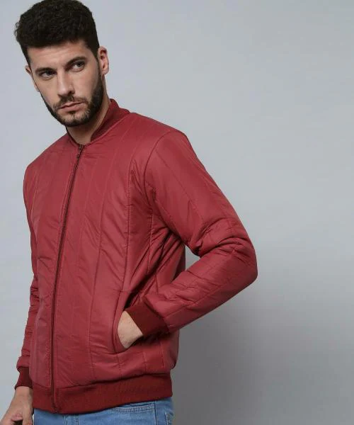 Christy World Men MAROON Quilted Jacket