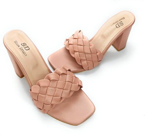 SD SHOE DRUNK Womens Hand Woven Block Heels Sandal |Size -3 | Pink