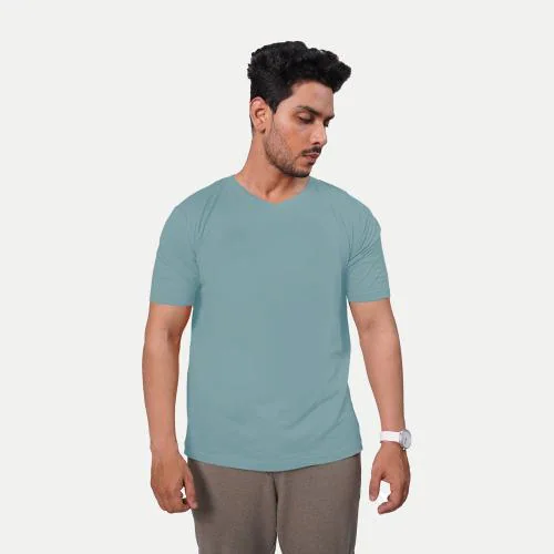 Rad Prix Mens Basic Blue V Neck T Shirt_XL Size_Single Pack