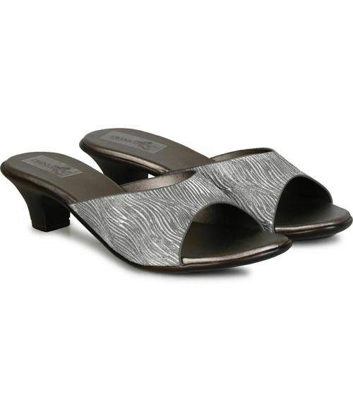 TWINSSHOE Grey Block Heels for Women