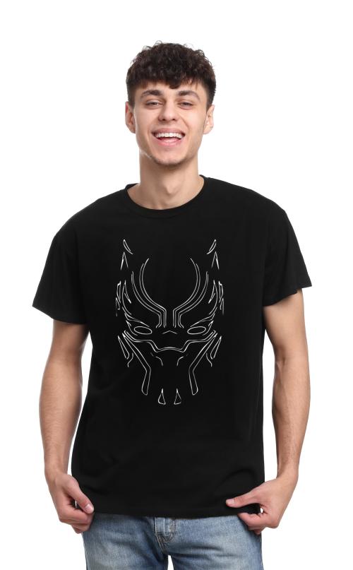 Be Crazy Glow in Dark Black Panther t Shirt for Men Regular fit Round Neck Black Half Sleeves Pure Cotton