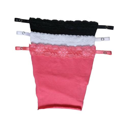 Finesse Miracle Cami Cotton Clip-on Mock Camisole Set Of 3-Black, White & Pink