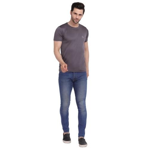 Rodya Mens Latest Trendy & Fashionable Dark GreySports And Casual T-shirts